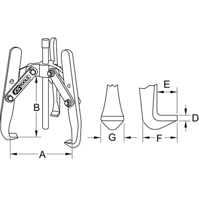 KSTOOLS® - Universal-Abzieher 3-armig, 50-350mm
