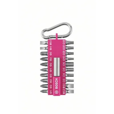 Bosch - 21-teiliges Schrauberbit-Set mit Snap-hook (pink) Ausstellerversion