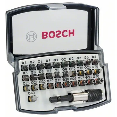 Bosch - 32-tlg. Schrauberbit-Set, PH, PZ, H, T. Für Bohrmaschinen/Schrauber (2607017319)