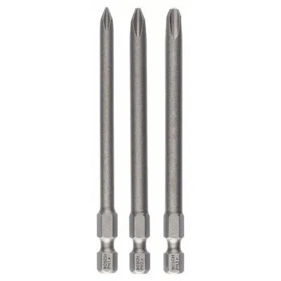 Bosch - Schrauberbit-Set Extra-Hart, 3-teilig, PH1, PH2, PH3, 89 mm (2607001757)