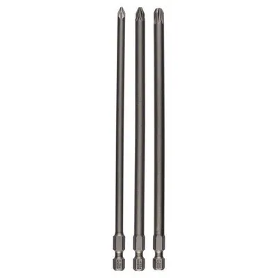 Bosch - Schrauberbit-Set Extra-Hart, 3-teilig, PZ1, PZ2, PZ3, 152 mm (2607001762)