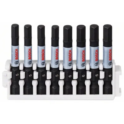 Bosch - Schrauberbit-Set Impact Control, 8-teilig, 4 x H5, 4 x H6, 50mm (2608522332)