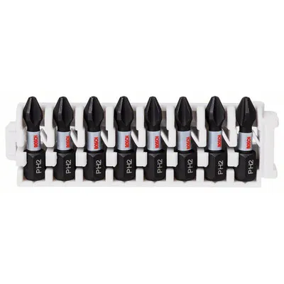 Bosch - Schrauberbit-Set Impact Control, 8-teilig, 8 x PH2, 25mm (2608522324)