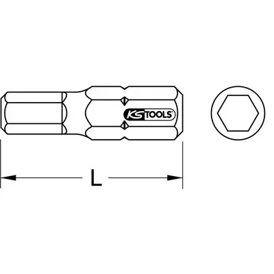 KSTOOLS® - 1/4" TIN Bit Innensechskant, 25mm, 10mm, 5er Pack