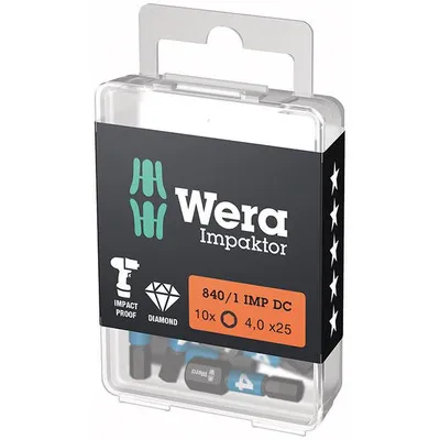 Wera® - Bit Impaktor 1/4" DIN 3126 C6,3 Innensechskant 4 x 25mm 10er Pack