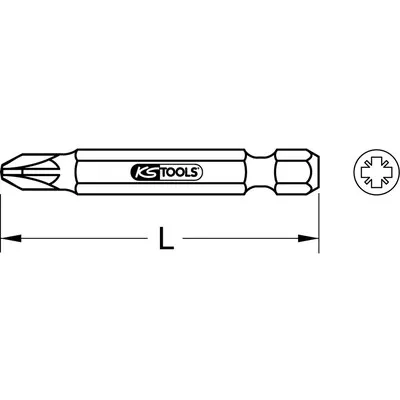 KSTOOLS® - 1/4" TiN Bit, 50mm, PZ2