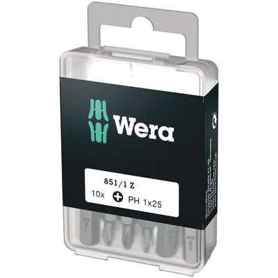 Wera® - 851/1 Z DIY Bits, PH 1 x 25mm, 10-teilig