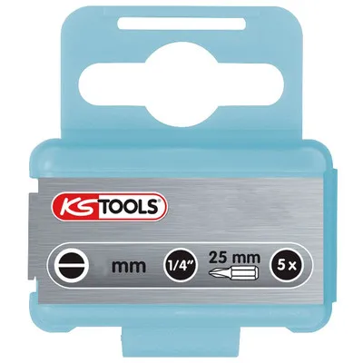 KSTOOLS® - 1/4" EDELSTAHL Bit Schlitz, 25mm, 3mm, 5er Pack