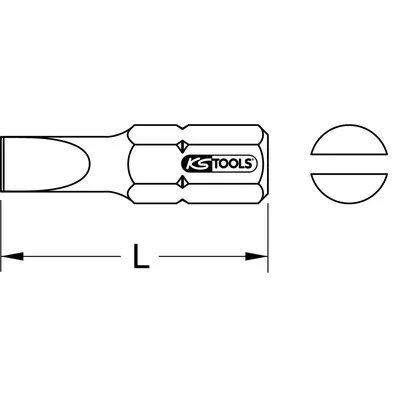 KSTOOLS® - 1/4" TORSIONpower Bit, 25mm, Schlitz 3mm