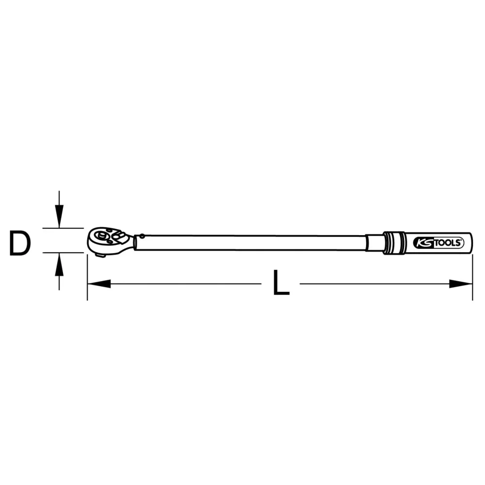 KS TOOLS 1/2" Industrie Drehmomentschlüssel,umschaltbar 60 - 340 Nm - 516.5156