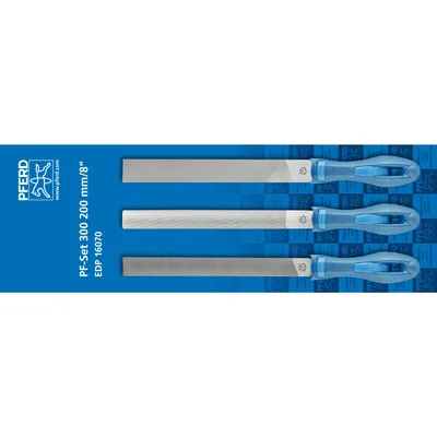 PFERD - Feilen-Set mit Heft 3-tlg. 200/300mm Feilen-Sortiment für anspruchsvolle Heim-/Handwerker