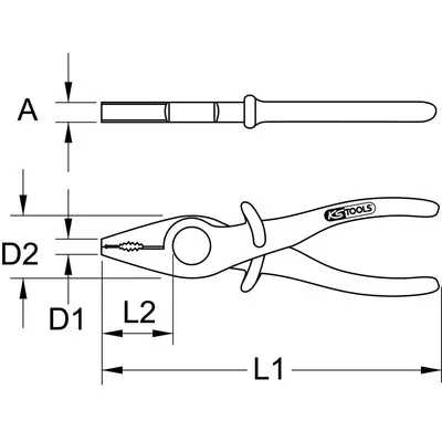 KSTOOLS® - Kunststoff-Flachzange mit Schutzisolierung, 180mm