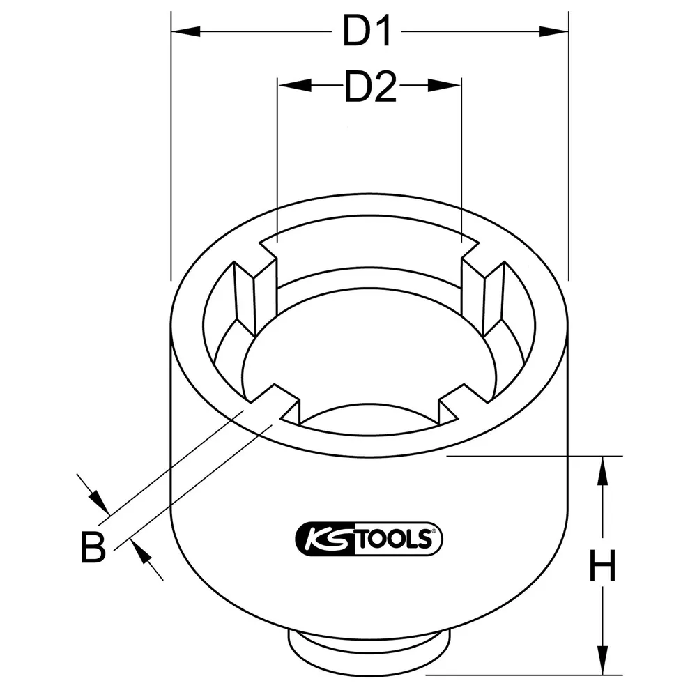 KS TOOLS 1/2" Nutmutter KM5 Zapfen innenliegend - 450.5025