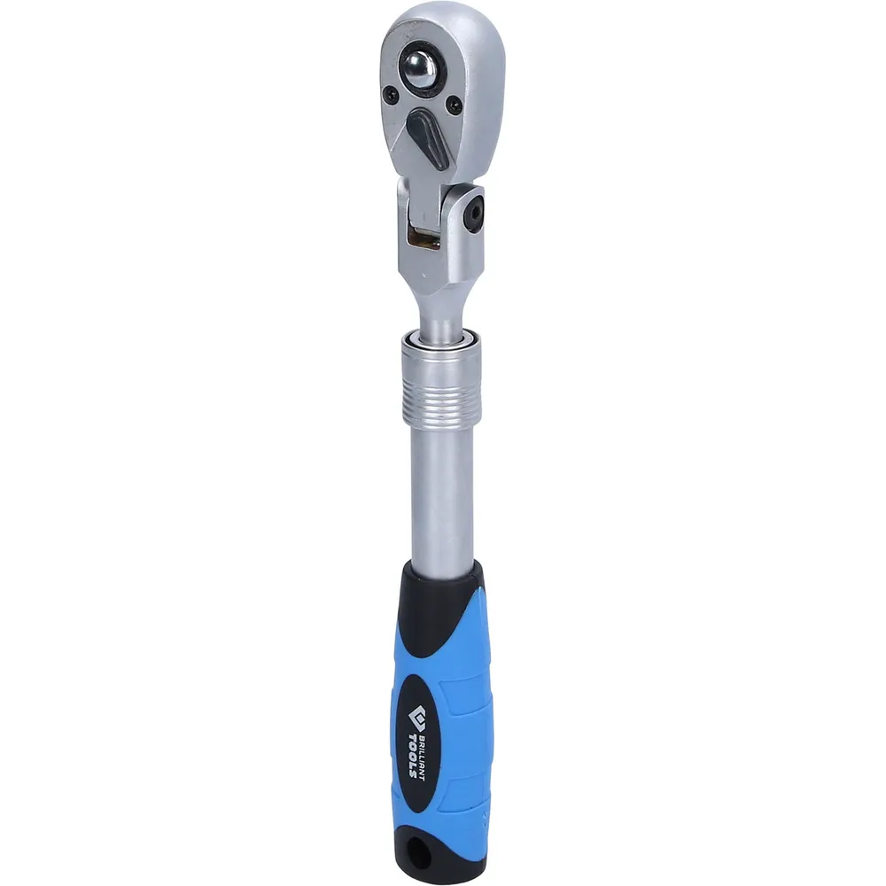 BRILLIANT TOOLS 3/8" Teleskop-Umschaltknarre mit flexibelem Kopf (250 - 350 mm) - BT021997