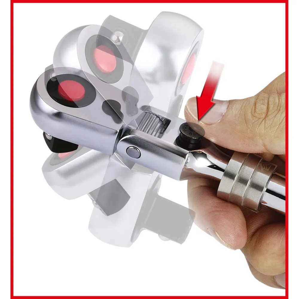 KS TOOLS 1/4" SlimPOWER Teleskop-Gelenk-Umschaltknarre 72 Zahn - 914.1420