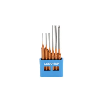 GEDORE - Splinttreiber-Satz, PVC-Halter, 6-teilig, lange Form, Stahl, silber/kupfer