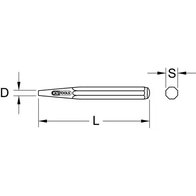 KSTOOLS® - Durchtreiber, 8-kant, FormD, Ø 3mm