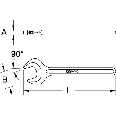KSTOOLS® - BRONZEplus Zugmaulschlüssel 90°, 50mm