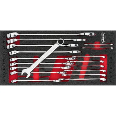 VIGOR® - VIGOR Ring-Maulschlüssel Satz ∙ V6723 ∙ Außen Sechskant Profil, Außen Doppel-Sechskant Profil ∙ 6 – 27 ∙ Anzahl W...