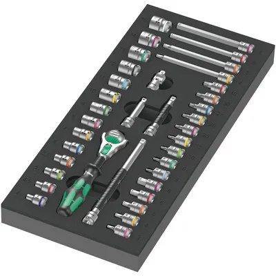 Wera® - 9720 Schaumstoffeinlage 8000 Zyklop Knarre 1/4&quot, Set 1, 37-teili