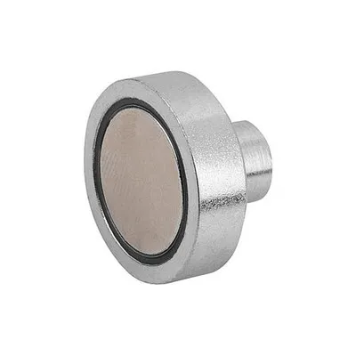 KIPP - MAGNET FLACHGREIFER M06, FORM:B, D=40 ±0,2, H=8, H1=18, NDFEB, RUND, KOMP:STAHL