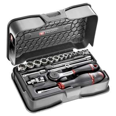 Facom - Steckschlüssel-Set 1/4" R.161B, 19-teilig R.161-3P6