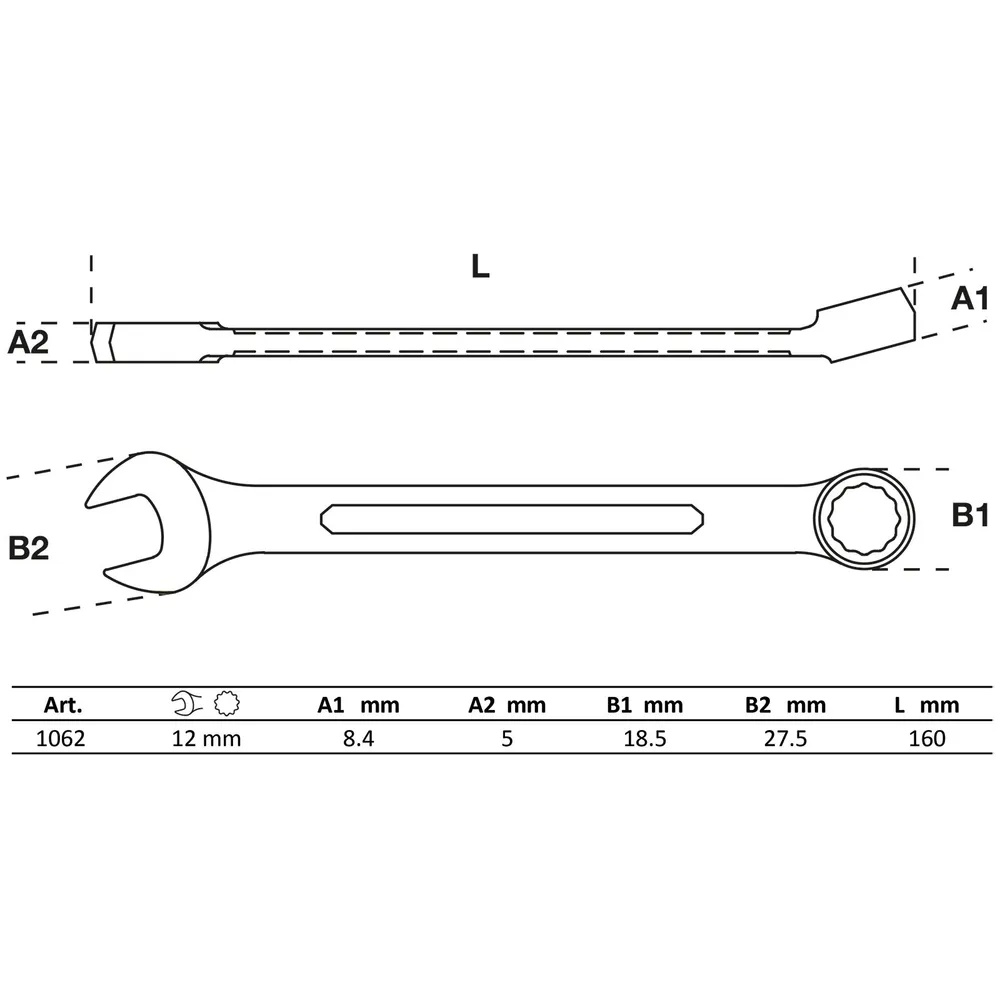 BGS Maul-Ringschlüssel SW 12 mm - 1062