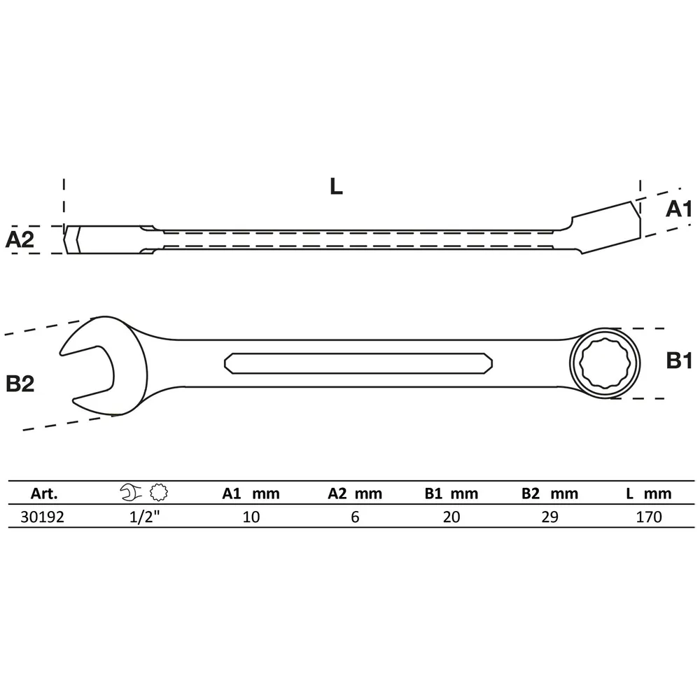 BGS Maul-Ringschlüssel SW 1/2" - 30192