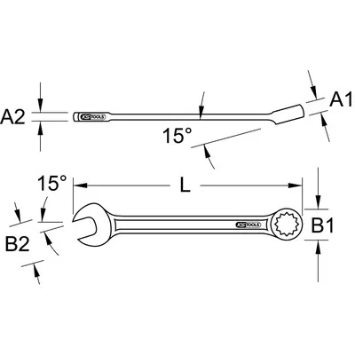 KSTOOLS® - Ringmaulschlüssel, abgewinkelt, 1.1/16"