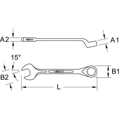 KSTOOLS® - Ringmaulschlüssel, gekröpft, 2.1/16"
