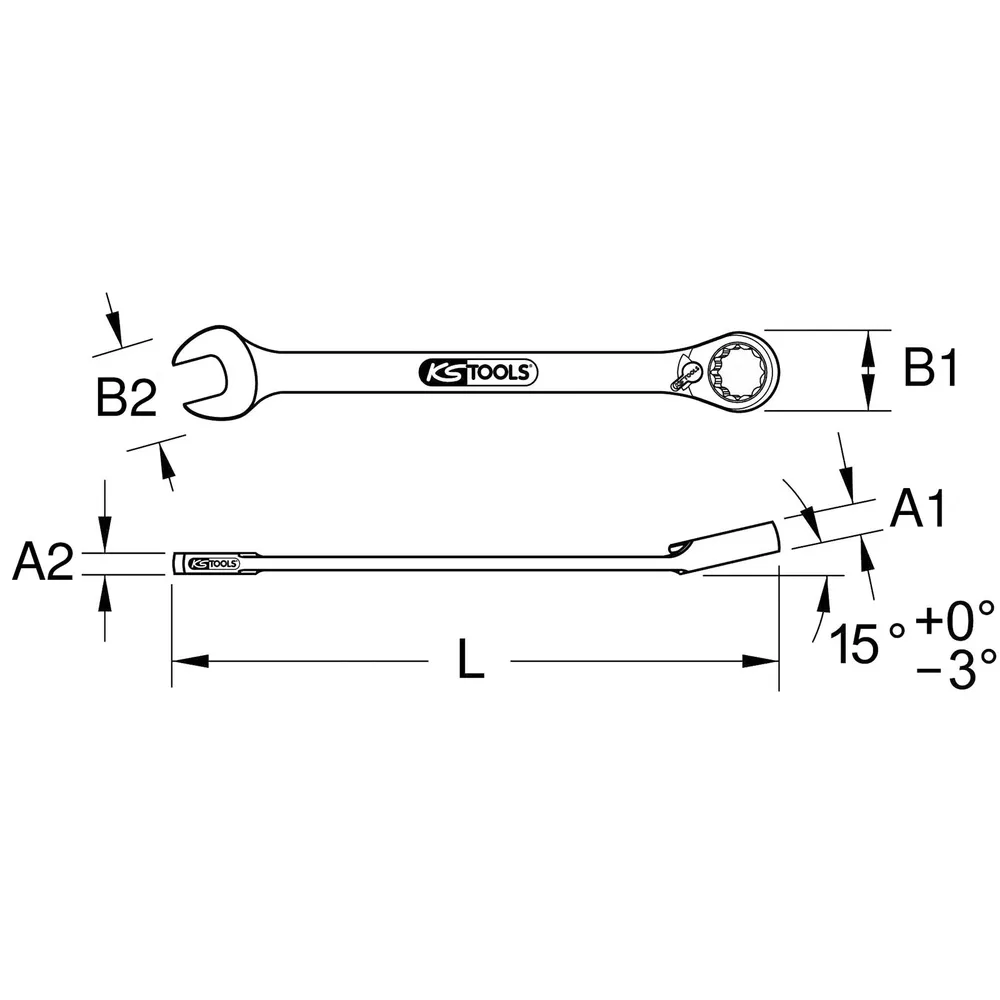 KS TOOLS DUO GEARplus Ringmaulschlüssel Maul-Ratschenfunktion 24 mm umschaltbar - 503.5924