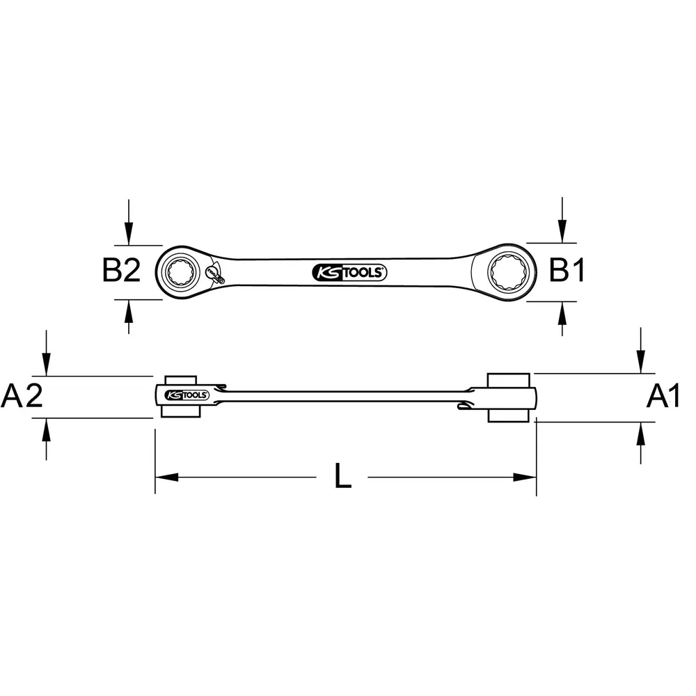KS TOOLS GEARplus Mini-Bit-Umschalt-Ratschenringschlüssel 1/4" x 5/16" - 503.4679