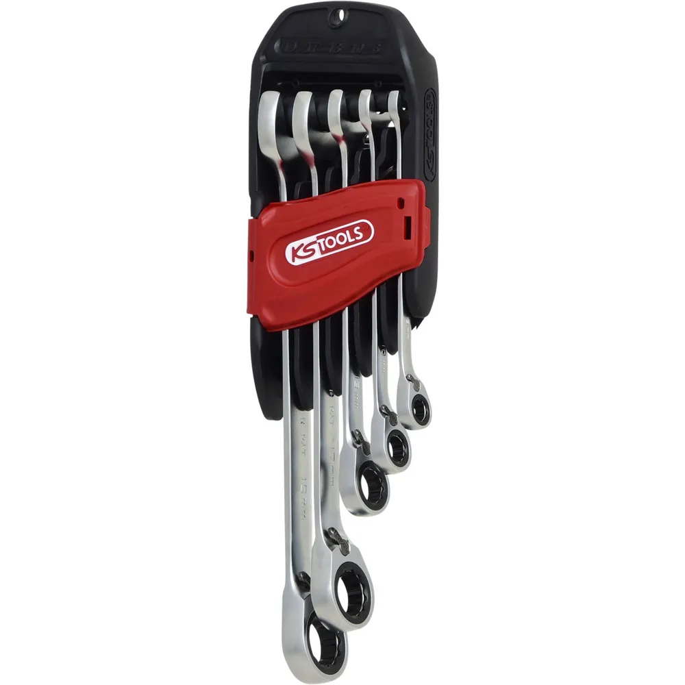 KS TOOLS GEARplus RINGSTOP-Ratschenringmaulschlüssel-Satz abgewinkelt 5tlg. - 503.4955