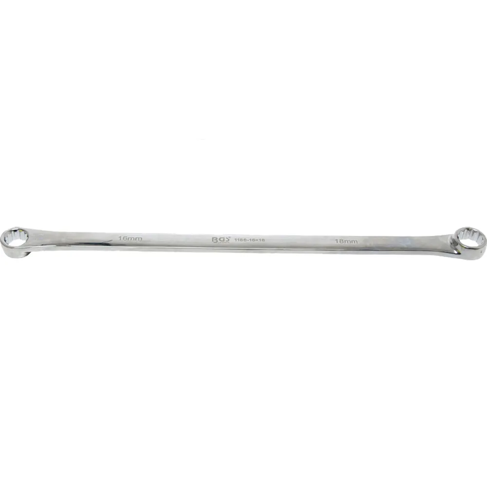BGS Doppel-Ringschlüssel extra lang SW 16 x 18 mm - 1186-16x18