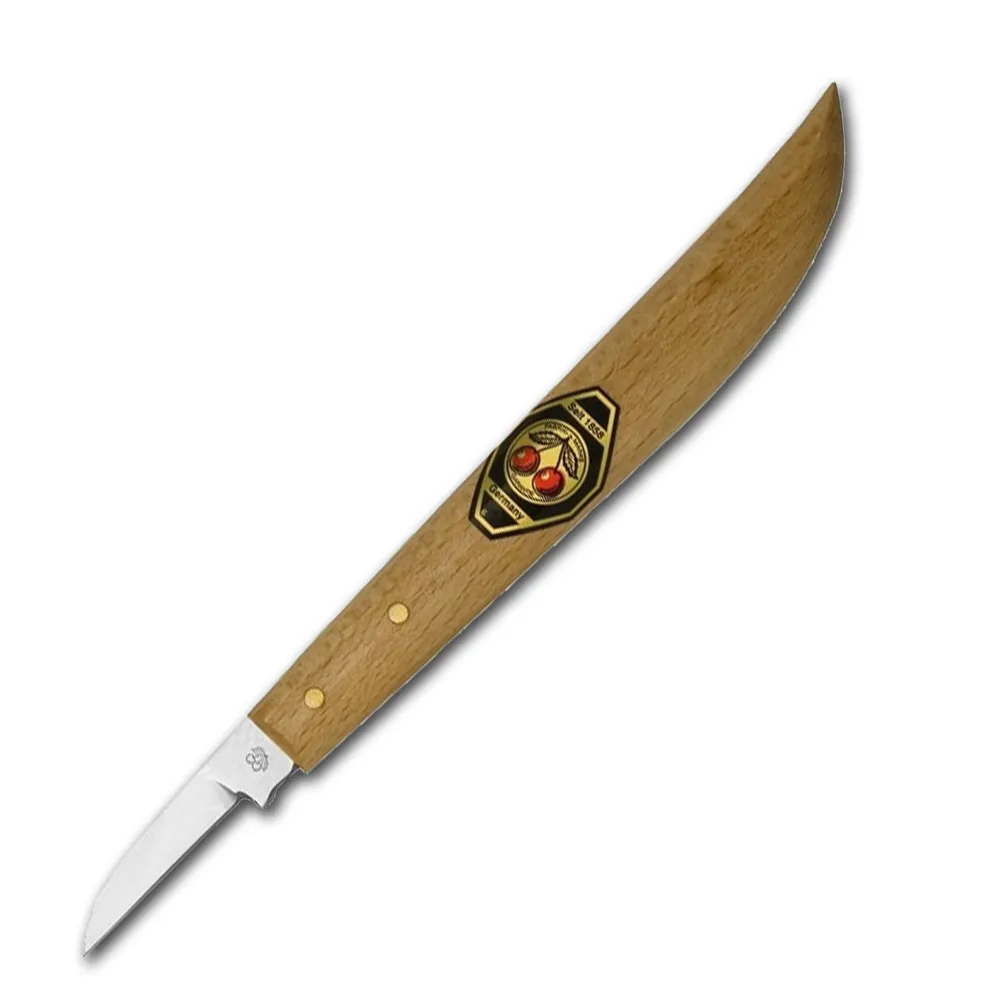 Kirschen Nr. 3358 Kerbschnitzmesser mit rundem Rücken und gerader Schneide, mit Weißbuchenheft - 3358000
