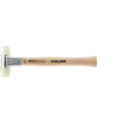HALDER - BASEPLEX-Schonhammer, Nylon / Nylon mit Zinkdruckguss-Gehäuse und Holzstiel
