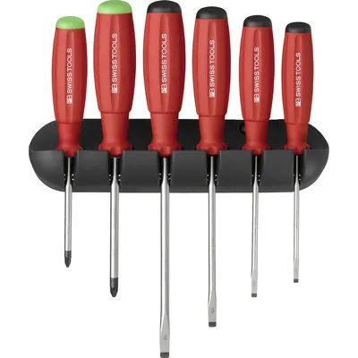 PB Swiss Tools - Schraubendreher-Satz 6-teilig Schlitz PZ SwissGrip