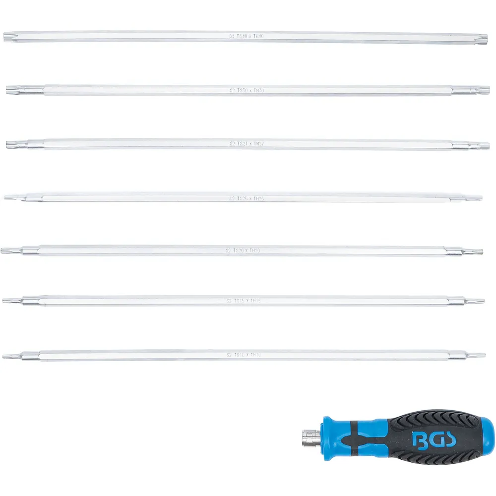 BGS Schraubendreher-Satz mit Wechselklingen T-Profil (für Torx) / T-Profil (für Torx) mit Bohrung 8tlg. - 2326