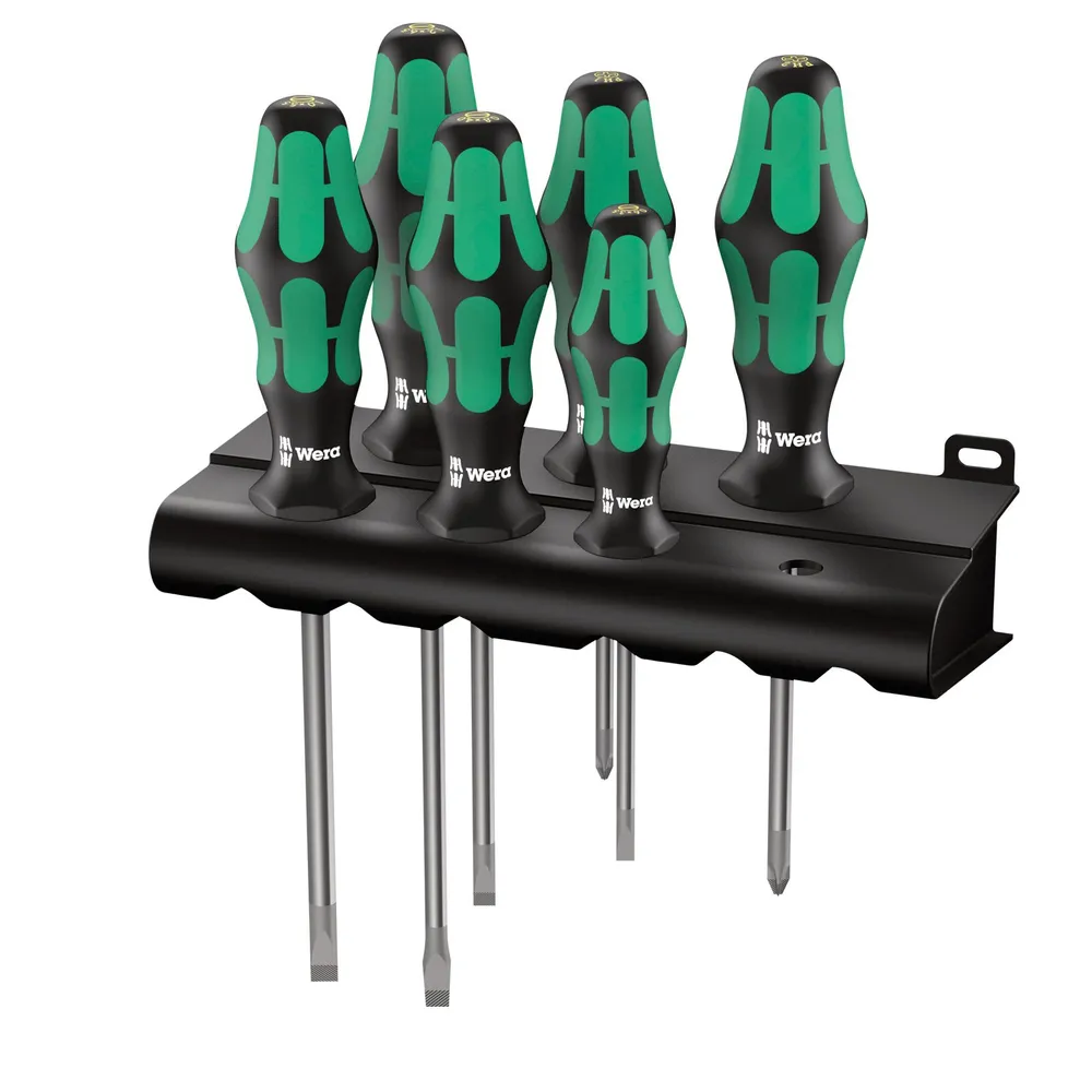 Wera 334/6 Rack Schraubendrehersatz Kraftform Plus Lasertip + Rack - 105650
