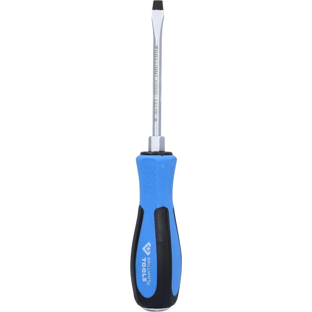 BRILLIANT TOOLS Schraubendreher Schlitz mit Schlagkappe 6,0 x 100 mm - BT031051