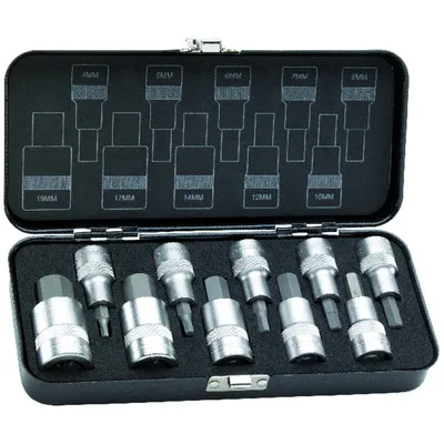 FORMAT - Schraubendrehereinsatz-Satz 1/2" Innensechskant 4-19mm