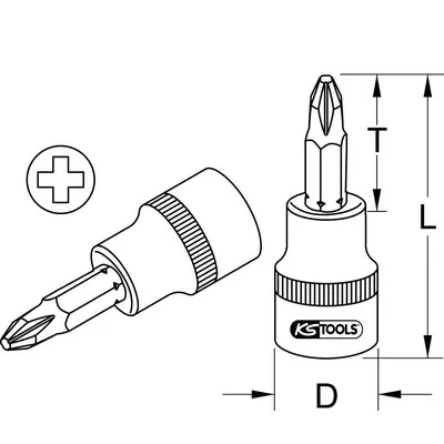 KSTOOLS® - 1/2" Bit-Stecknuss, PH4