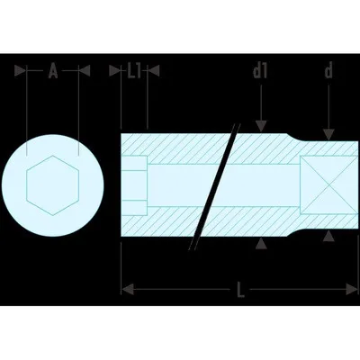 Facom - Steckschlüssel 1/4" 6-Kant 4mm R.4