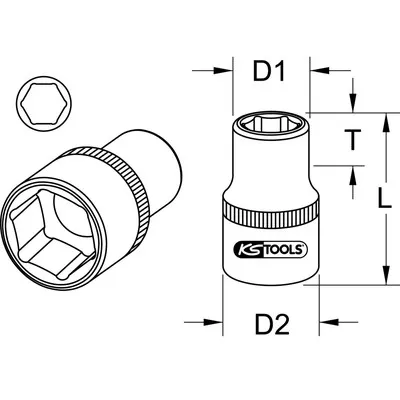 KSTOOLS® - 1/2" Sechskant-Stecknuss, 20mm