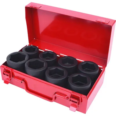 KSTOOLS® - 1" Sechskant-Kraft-Stecknuss-Satz, kurz, 8-teilig