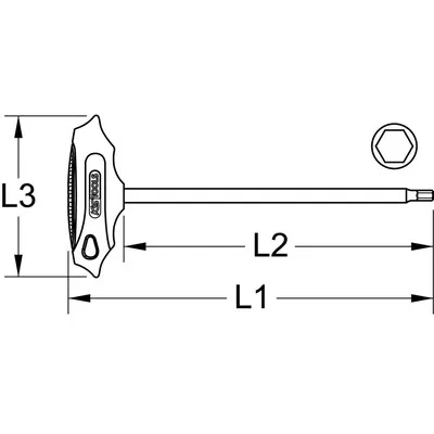 KSTOOLS® - BRONZEplus Innensechskant-Winkelstiftschlüssel mit T-Griff 4mm lang