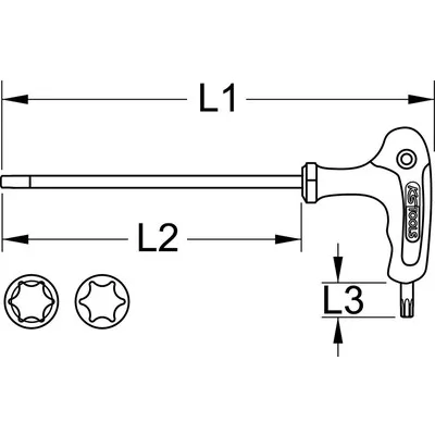 KSTOOLS® - T-Griff-Winkelstiftschlüssel Torx Kugelkopf,T25