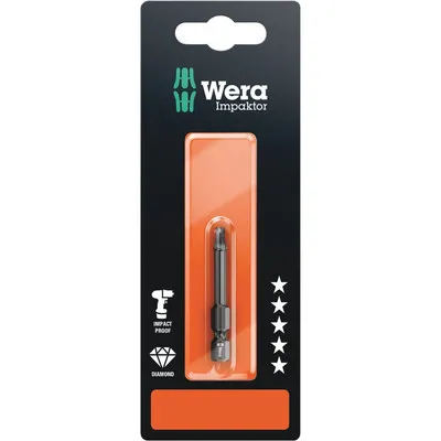 Wera® - 868/4 IMP DC SB Impaktor Innenvierkant Bits, # 3 x 50mm