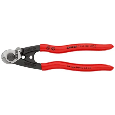 KNIPEX® - Drahtseilschere 95 61 190 SB poliert kunststoffüberzogen ø5 190mm