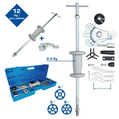 Brilliant Tools - Radnaben-Abzieher mit Gleithammer, geschmiedet, 14-teilig